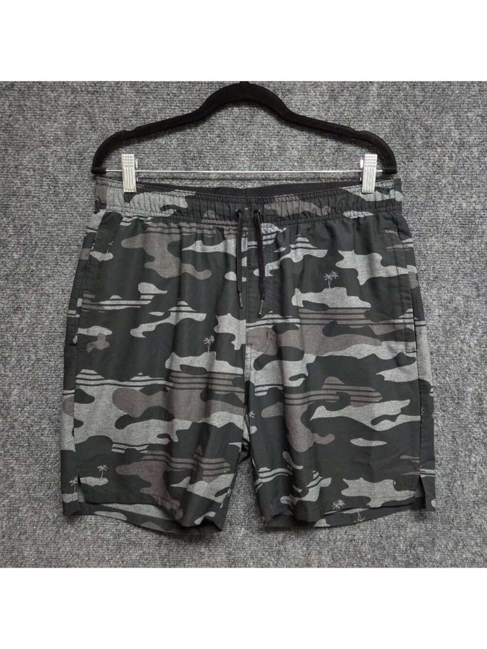 Travis Mathew Leader Board Shorts Mens Large Black Performance Stretch Golf Camo